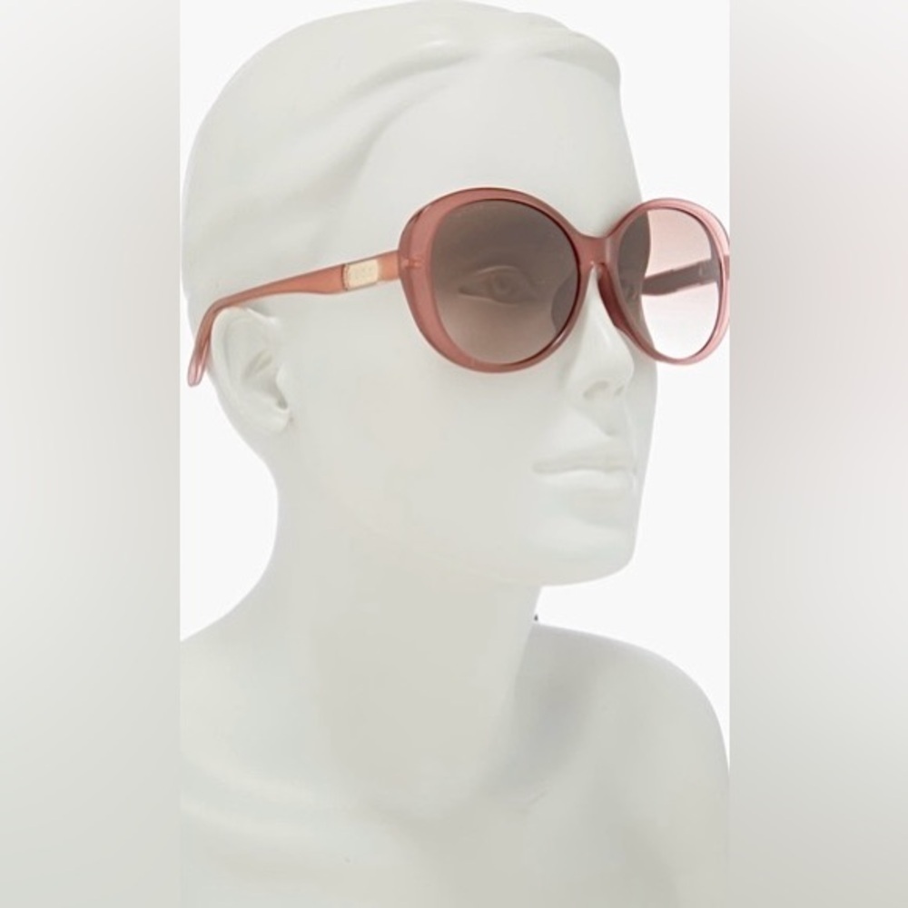 RARE Gucci Jackie O Oversized Round Sunglasses Pink 59mm NWOT